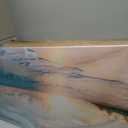 Goldfoilart Ocean Beach Sunset Canvas Wall Art for Bedroom Seascape Paintings Coastal Picture Framed Artwork for Bathroom Living Room Office Wall Decor 20" x 40"