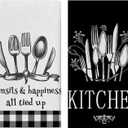 Tableware Black and White Grid Kitchen Towels Set of 2-18x26 Inch, Ultra Absorbent Microfiber, Farmhouse Decor, Fast Drying for Home, Kitchen, and Daily Use