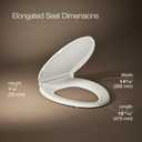 KOHLER 4636-RL-96 Cachet ReadyLatch Elongated Toilet Seat Slow Close Soft Close, Toilet Seat Quiet Lid, Contoured Grip-Tight Bumpers Installation Hardware, Apartment Essentials, Biscuit