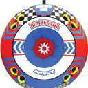 SportsStuff Big Bertha Towable 1-4 Rider Tube for Boating and Water Sports, Kwik-Connect Tow, Double-Stiched Partial Nylon Cover & Patented Speed Safety Valve for Easy Inflating & Deflating, Dimensions = inflated deflated