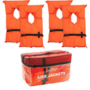 Airhead Adult Type II Keyhole Life Jacket, Multiple Colors and Sizes, Coast Guard Approved 4 Pack 