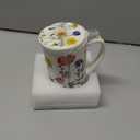 AmorArc Porcelain Tea Mug with Infuser and Lids, 18 Oz Coffee Cup Strainer with Bag Holder for Loose Leaf Tea, Tea Steeping Coffee Mug for House-warming Wedding Birthday Gift (Wild Flowers)