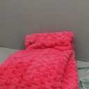 Puncuntex Hot Pink Throw Blanket 50"×60" inches Gifts for Mom Fuzzy 3D Jacquard Decorative Flannel Fleece Super Soft Plush Cozy Blanket for Couch Sofa Chair Lightweight