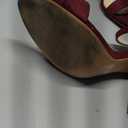 PARTY Women's Chunky Block Heels Open Toe Ankle Strap 3 Inch Heeled Sandals Comfortable for Wedding and Prom,Burgundy, Size-7.5