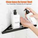 Fikoksol Shower Caddy, 2 Pack Bathroom Corner Shelf, Triangle Shelf Storage for Bathroom Shower, Black Metal Shower Shelf & Rustproof Wall Mounted Adheisve Shower Organizer Accessories and Essentials