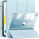 INFILAND Compatible with iPad A16 Case 11th Generation 11 Inch 2025, iPad 10th Generation Case 10.9 Inch 2022, Clear Slim Protective Cover with Apple Pencil Holder & Charging Adapter (Baby Blue)
