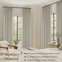 Beige Pinch Pleated 100% Blackout Linen Curtains for Bedroom 84 Inch Length Room Darkening with Liner Oatmeal Neutral Window Curtains 84 Inches Long for Living Room Black Out Pleat Drapes Back Tab