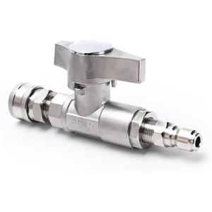 Pressure Washer Ball Valve, 3/8" Quick Connect, 5000 PSI Shut-Off Valve Made of 304 Stainless Steel for Power Washer Hose Stainless