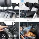 foryou Car Fans Seat Cooling Fan USB Fan 3 Wind Speeds with Night Light Portable Fans for Car Backseat for Kids (Black)