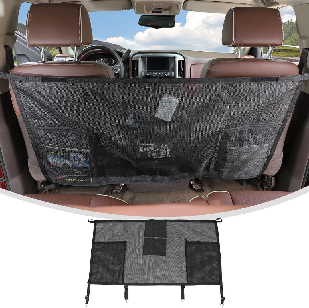 Linskip Pickup Truck Dog Barrier - Pet Divider Net Compatible with F150 RAM Silverado Colorado GMC Sierra Tuntra & 2025 4Runner, Pet Restraint Car Backseat Divider Mesh(52.5" Wide) Linskip Pickup Truck Dog Barrier - Pet Divider Net Compatible with F150 RAM Silverado Colorado GMC Sierra Tuntra & 2025 4Runner, Pet Restraint Car Backseat Divider Mesh(52.5" Wide)