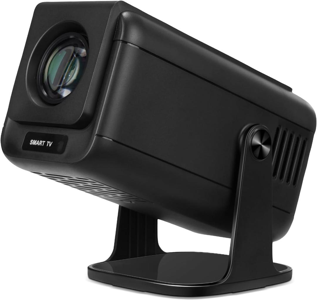 Mini Projector, V1 Portable Projector, Native 1920*1080P Support 4K Parse with Dual-Band WIFI6 5G Wireless 5.0 Bluetooth Android 13, 600ANSI, 270 Rotatable, Auto Keystone Correction Video Projector