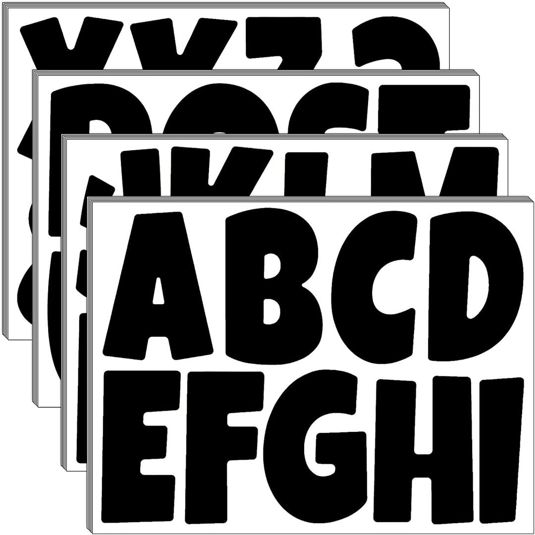Bemeol 234 Pieces 4 Inch Bulletin Board Letters Alphabet Cutout Letter for Bulletin Board Display Home Classroom School Decor(Black)