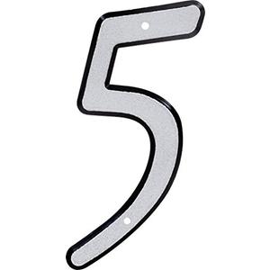 HIllman 841606 4-Inch Nail-On Reflective Plastic House Number 5 2 Pack