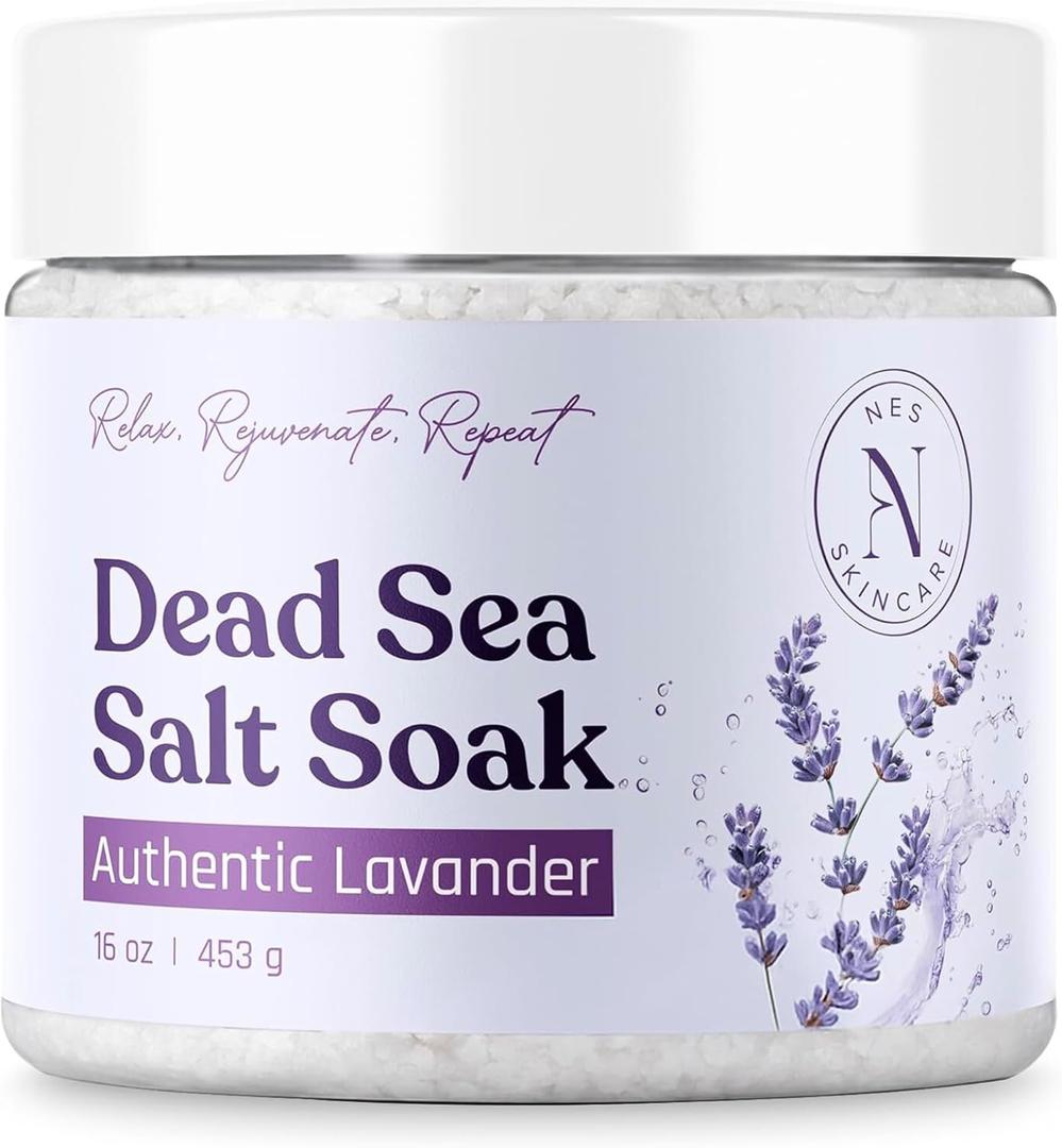 Dead Sea Salt for Soaking  100% Pure Scented Bath Salt for Muscles, Relaxation & Detox - 16 oz Natural Epsom Salt for Bath Soak, Body Scrub & Skin Softening