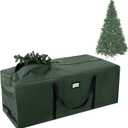 Rolling Christmas Tree Storage Bag- For 12 FT Artificial Trees-Green Canvas Duffel with Wheels-Protects Holiday Decorations & Inflatables by Elf Stor