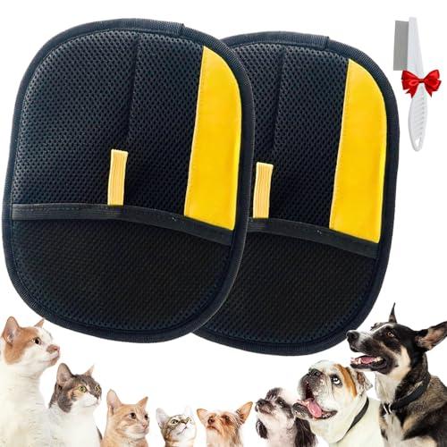 SZPIFBM Pet Hair Removal Glove, Reusable Washable Electrostatic Pet Hair Removal Glove, Perfect for Clothing, Couch, Carpet, Car Seat (2PCS)