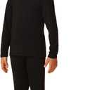 HODOSPORTS Boys Thermal Underwear Set Kids Winter Base Layer Fleece Lined Compression Shirt Pant (Large, Black)