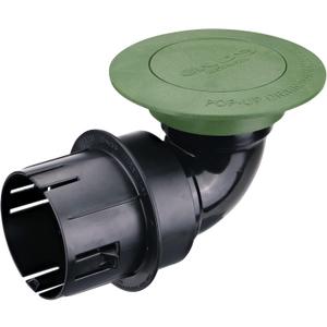 NDS 430 Pop-Up Drainage Emitter with Elbow and Adapter for 3 in. & 4 in. Drain Pipes, works with drainage systems including catch basins, Green Plastic
