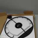 Cuspin 16 Inch Wall Clock with Walnut Wood Dial, Modern Decorative Clock Silent Non-Ticking Battery Operated Metal Frame for Living Room, Kitchen, Office, or Bedroom Wall Decor, Black and Brown