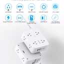 Surge Protector Power Strip 15 Ft Long Cord, HANYCONY Extension Cord 15 Feet with 8 Outlets 4 USB Ports(2 USB C), Flat Plug, Desk Charging Station for Home Office College Dorm Room Essentials
