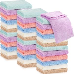 36 Pack Baby Washcloths 10 x 10 Inches Baby Face Skin Wash Cloths Towels Set Microfiber Coral Fleece Absorbent and Soft for Newborns, Infants and Toddlers, Multicolored