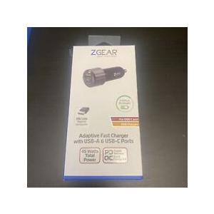 ZGEAR Adaptive Fast Car Charger With USB-A USB C Ports