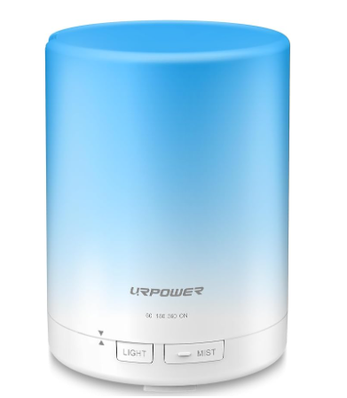 URPOWER 300ml Essential Oil Diffuser: Ultrasonic Aromatherapy Diffuser Quiet Auto ShutOff, 4 Timer Settings(1H 3H 6H ON) & 7Color Night Light Humidifier for Yoga Bedroom Living Room Office
