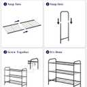 Kitsure Shoe Rack - Stainless Steel Shoe Organizer, Sturdy Shoe Rack for Closet and Front Door Entrance, Free Standing Shoe Shelf, Closet Organizers and Storage, 25.6" Wide - 3 Tier, Black