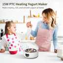 15W Yogurt Maker Machine, 1.2 L Automatic Stainless Steel Yogurt Maker with 5 Tight Seal Glass Jars, Auto Constant Temperature, PTC Heating, Home Yogurt Machine, Healthy Present