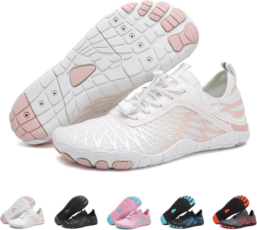 2025 New Barefoot Shoes for Women Mens,Hike Barefoot Shoes Womens Footwear,Comfortable & Non-Slip Barefoot Vitality Shoe Women's Athletic Footwear,Wide Toe Box Water Shoe for Women Men (White)