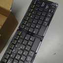 Foldable & Folding Wireless Keyboard Set Combo for iPad, Transparent Bluetooth Typepad & Mouse, Compatible with iOS, Windows, Android, Smartphones, Laptops, etc.