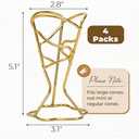 4 Pack Ice Cream Cone Holders, Single Metal French Fries Stands, Individual Waffle Pizza Charcuterie Cone Holder, Food Cone Display Stands for Kitchen Restaurant Party Supplies, Golden