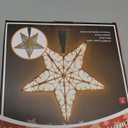 Christmas Star Tree Topper, 9.5 in Plug in Golden Glittered 3D Star Tree Topper, Metal Hollow Designed Built-in 10 Bulbs String Lights for Indoor Office Christmas New Year Holiday Tree Decoration