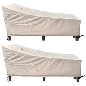 SIHAIAN Chaise Lounge Cover Waterproof Patio Lounge Chair Cover UV Resistant Lounger Covers Dust-Proof Outdoor Lounge Chair Covers 4Pack Patio Furniture Covers 105" x 2' ( Beige)