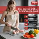 Titanium Cutting Boards for Kitchen, 100% Pure Titanium Cutting Boards Double Sided Non Toxic Cutting Board, Hygiene Durable Dishwasher Safe 13 8(M)