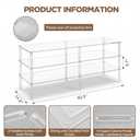 BrightRow 3-Tier Acrylic Shoe Shelf, Clear Acrylic Organizer, 42.5" L x 11.8" W, Each Tier Holds up to 6 Pairs of Heels, Sneakers, Flats, Ideal for Closet, Entryway, Bedroom, Easy Assembly
