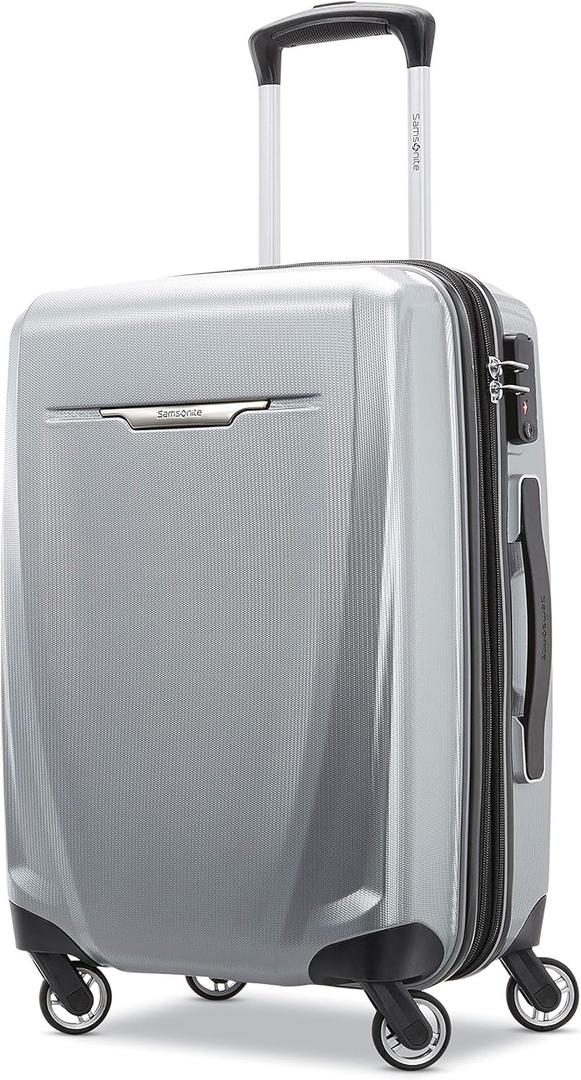 Samsonite Winfield 3 DLX Hardside Expandable Luggage with Spinners, Silver, Carry-On 20-Inch