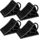Taifa 4PCS Wheel Chocks for Travel Trailers, RV Wheel Stoppers Tire Chock with Portable Handle for Camper Cars Trucks etc., Black