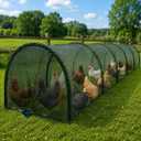109" Foldable Chicken Runs for Outside with 30 Landscape Nails
Extra Long Foldable Chickens Tunnels for Yard, No Assembly, Shade Net Protection from Sun
