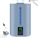 6L Humidifiers for Bedroom Large Room Home, Cool and Warm Humidifiers for Baby and Plants Mist Top Fill Desk Humidifiers Essential Oil Diffuser, Quiet with Adjustable Mist,360Nozzle-Blue