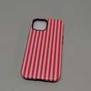 Pink and Red Striped Phone Case for iPhone 14/iPhone 13 6.1in,Compatible with Magsafe,Cute Aesthetic Fashion Magnetic Soft TPU Hard PC Shockproof Cover-Pink Red Matte