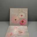 Gardenia Art - Pink Flowers Modern Canvas Wall Art 12x12 inch,2 Pcs, Stretched and Framed (12.00" x 12.00", Pink Poppies)