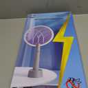 Electric Fly Swatter Racket, 4000V Bug Zapper with 1800mah Rechargeable Battery & Dual Modes, 2 in 1 Purple Mosquito Light Killer with 3-Layer Safety Mesh for Indoor Home Patio Camp(1 Pack)