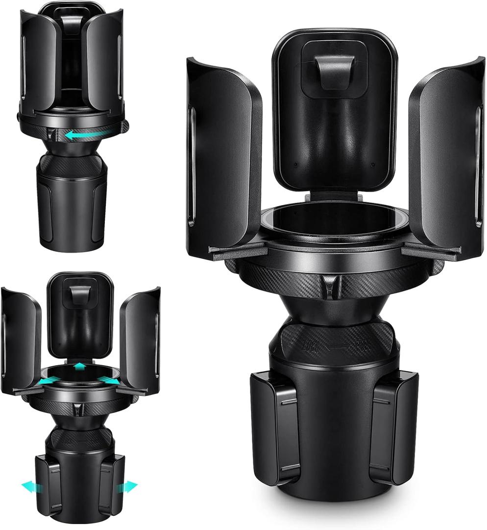Car Cup Holder Expander Adapter (Adjustable) This Hill All Purpose Cup Holder Expander for Car with Rubber Fits Less Than 5.51" Large Bottles & Mugs & Foods & Drinks