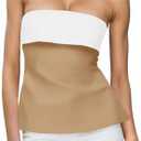 Imily Bela Womens Strapless Tube Tops 2025 Trendy Sexy Backless Going Out Bandeau Top Side Split Summer Color Block Outfits, S