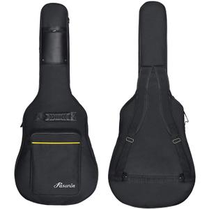 41 Inches Guitar Bag Dual Adjustable Shoulder Strap Acoustic Guitar Case Gig Bag, Waterproof Oxford Cloth 0.3 Inch Thicken Sponge Pad, Black