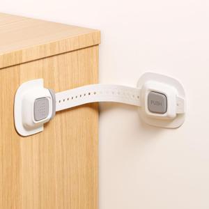 No Drill Furniture Anchor, Anti-tip and Adjustable Strap for Baby Proofing, 3M Adhesive Multi-Purpose for Furniture, 2 Pack
