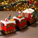 Lighted Musical and Animated Christmas Village Train,Battery-Operated Light Up Musical Santa Train Set, Xmas Decoration for Party Props Festival Decorations