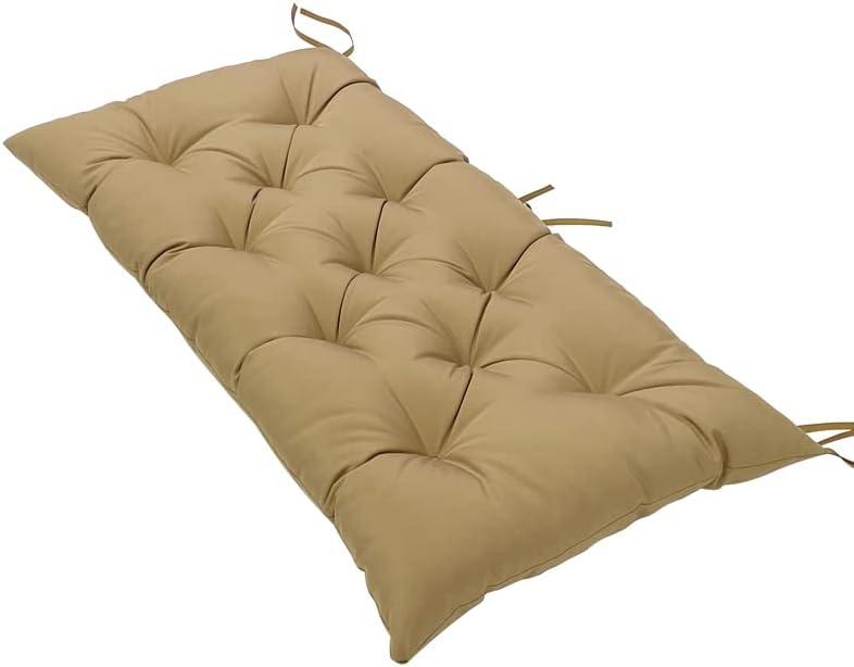 SeaHome Indoor/Outdoor Bench Cushion, Waterproof Swing Seat Cushion, Outdoor Chair Cuhion, for Lounger Garden Furniture Patio Loveseat Bench (47.2" x 19.7", Khaki)