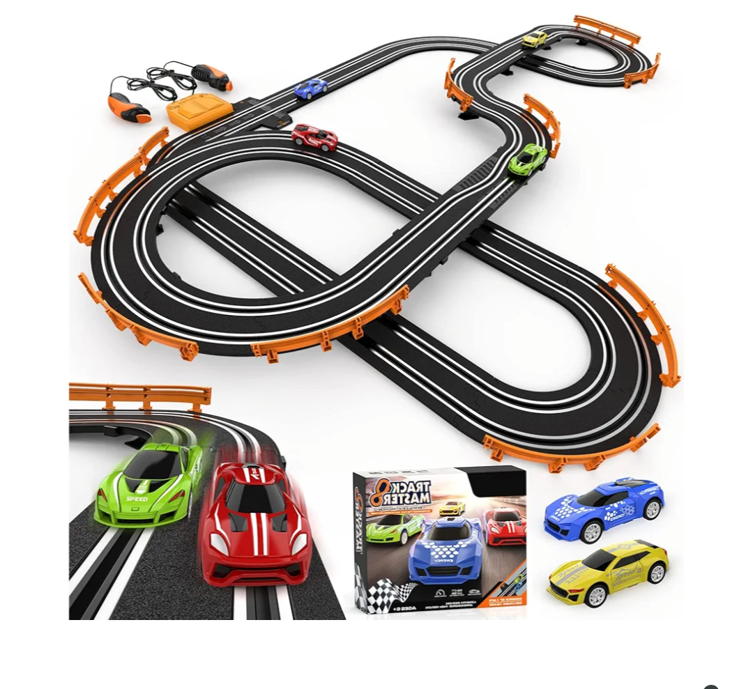 Slot Car Race Track Sets with 4 High-Speed Racing Car, Battery or Electric Race Car Track for Boys and Kids, Dual Racing Game Lap Counter Circular Overpass Track, Gifts Toys for Boys Kids Age 6 7 8-12
800+